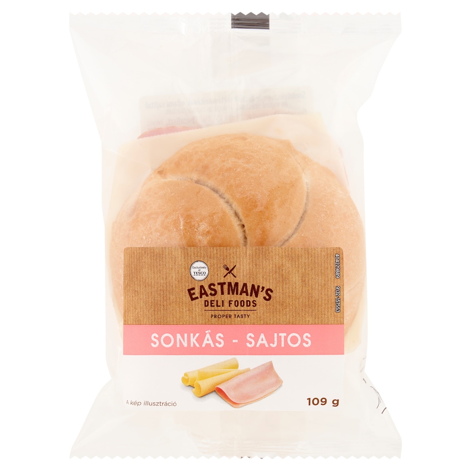 Eastman's Deli Foods szendvicszsemle füstölt sertéssonkával, edami sajttal és vajízű szósszal 109 g