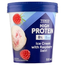Tesco High Protein mražený krém mléčný s malinovou polevou 500ml