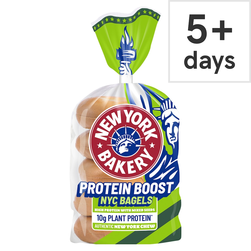 New York Bakery Protein Boost Sliced Bagels 5 pack