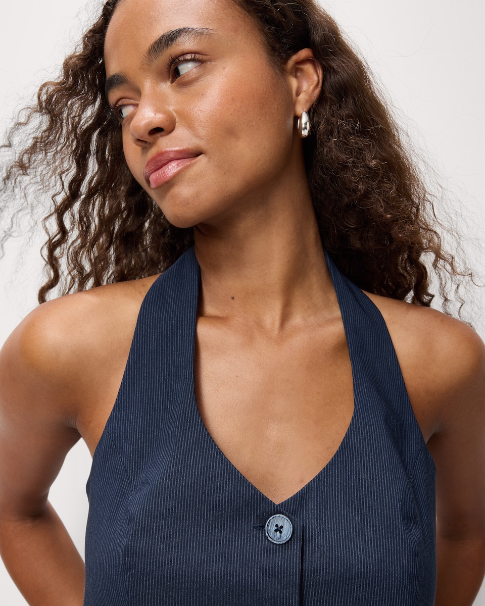 image 1 of OH ME OH MY Halterneck Waistcoat in Navy