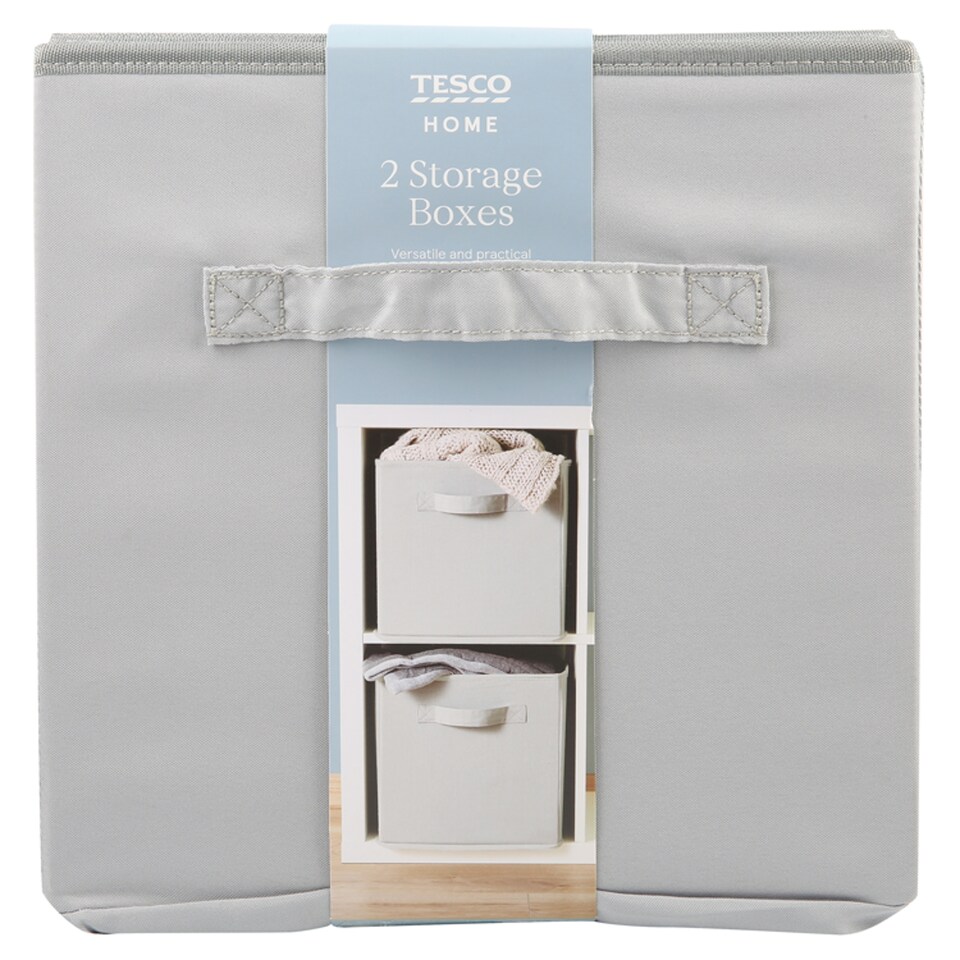 image 1 of Tesco Grey Flat Pack Boxes 2pk