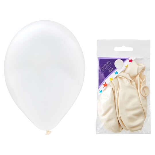 Tesco Pearlised Balloons Cream 10 Pack