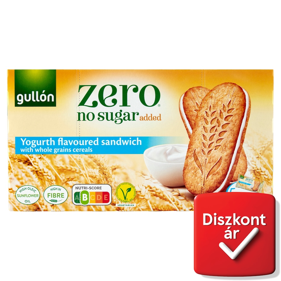 Gullón Zero krémmel töltött keksz édesítőszerrel 5 x 44 g (220 g)  1. kép