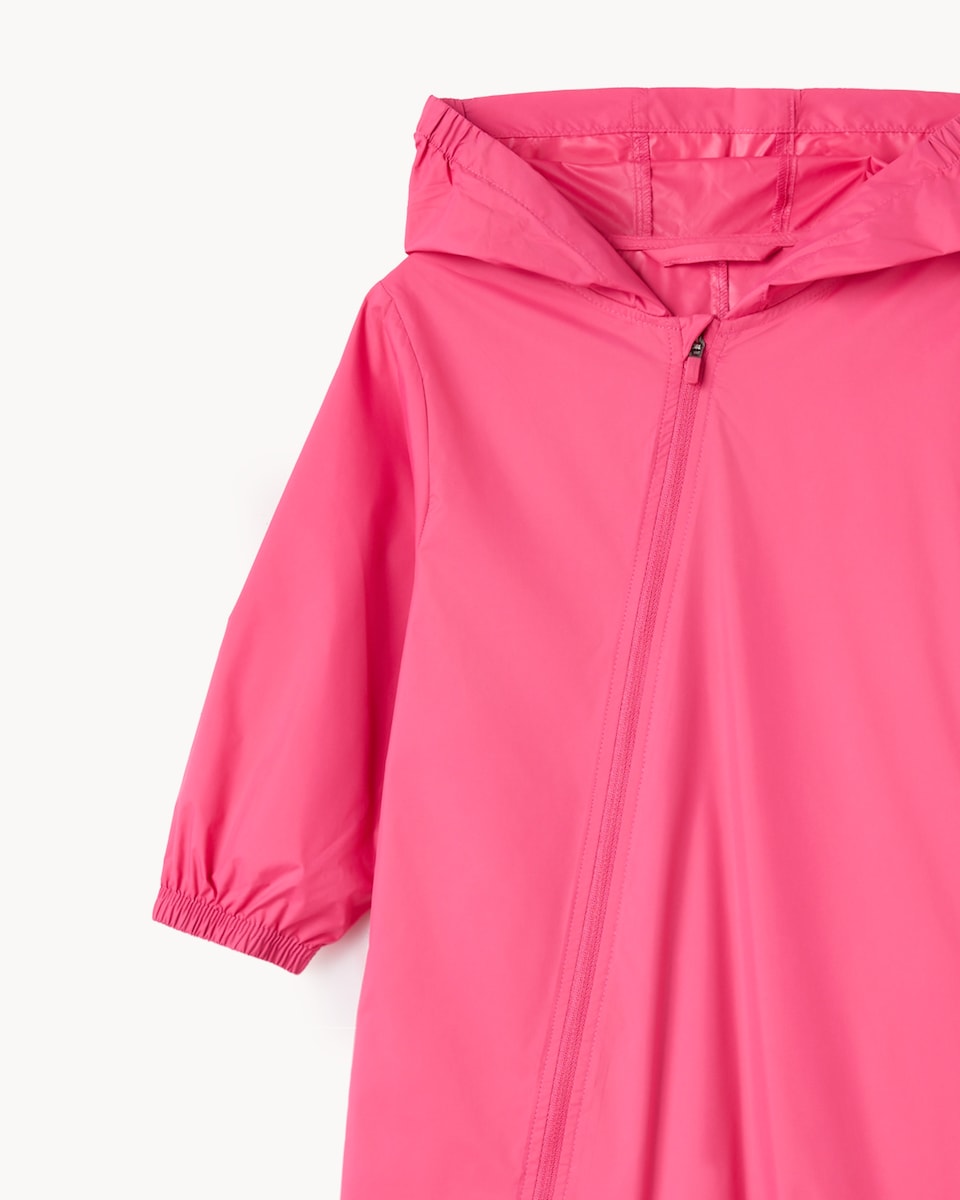 image 1 of F&F School Unisex Zip Up Puddlesuit in Pink