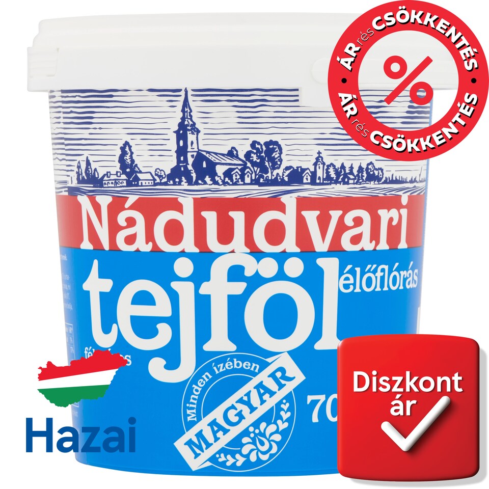 Nádudvari élőflórás, félzsíros tejföl 12% 700 g  1. kép