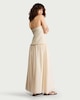image 1 of F&F Linen Rich Bandeau Midi Dress in Cream