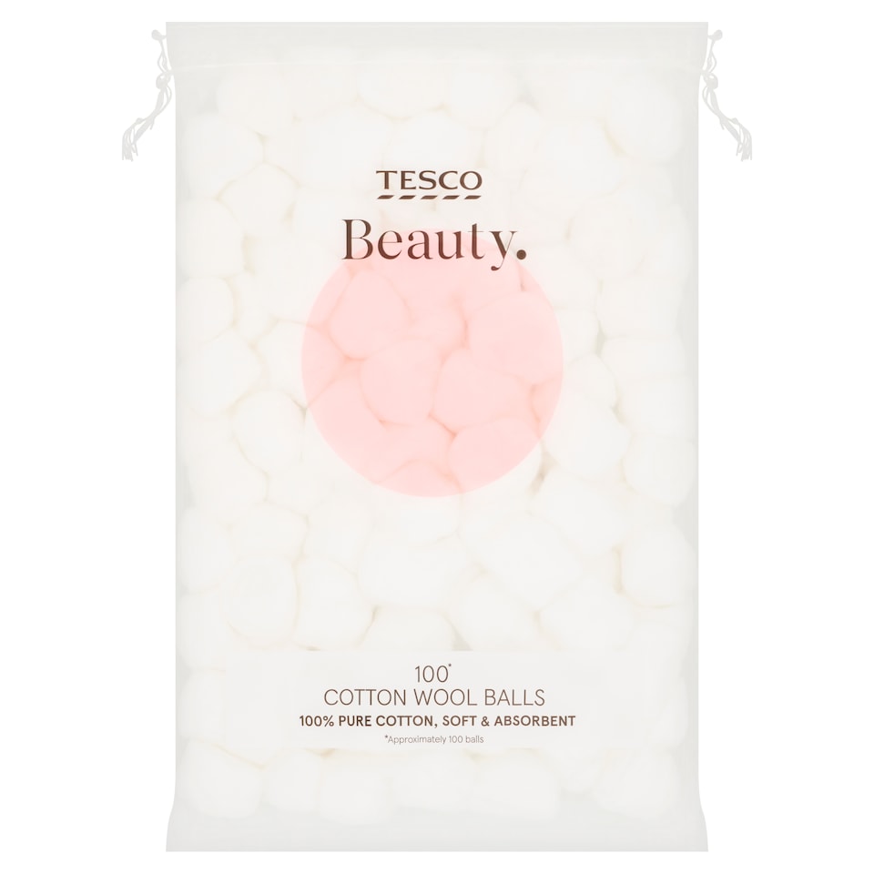 Tesco Beauty Cotton Wool Balls 100 Pack