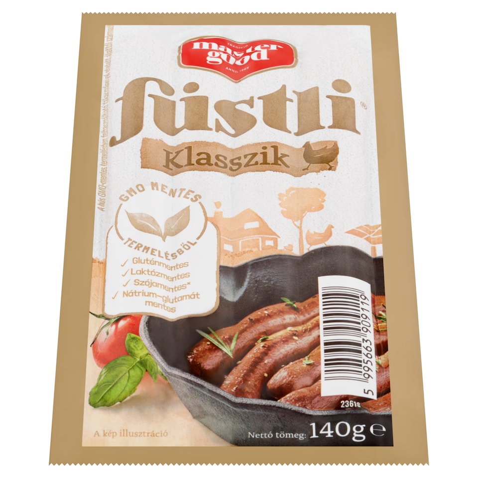 image 1 of Master Good Füstli Klasszik Smoke-Flavoured Hot Dogs Made of Chicken Meat 140 g