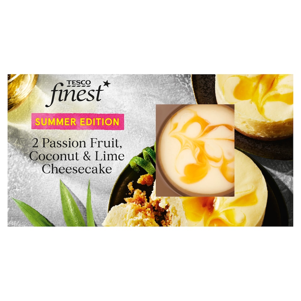 Tesco Finest 2 Passion Fruit, Coconut & Lime Cheesecake 150g