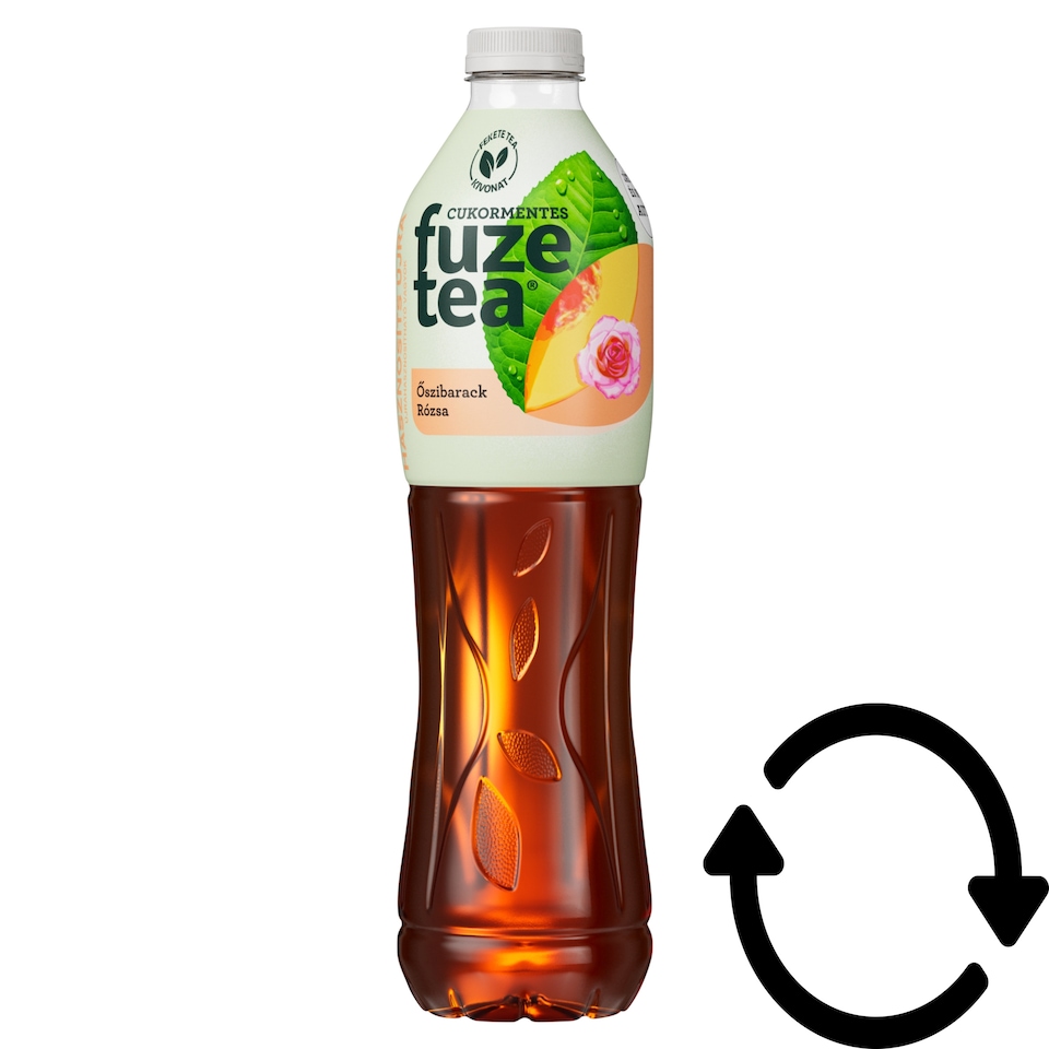 Fuze Tea energiamentes, szénsavmentes őszibarack- és rózsaízű üdítőital fekete tea kivonattal 1,5 l