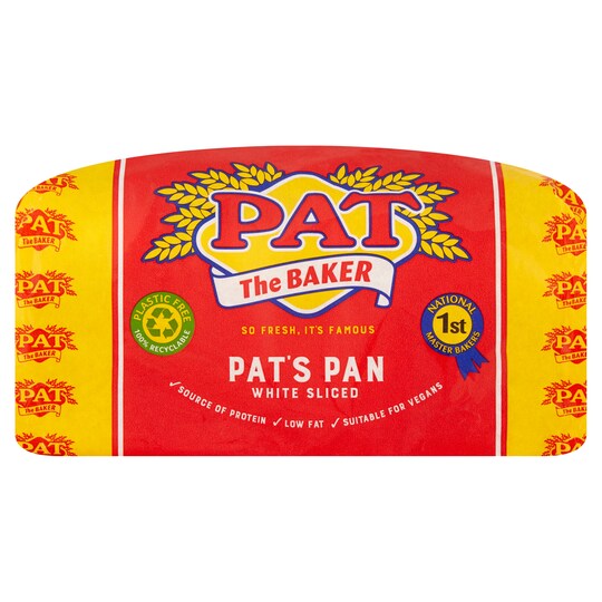 Pat The Baker Sliced Pan White 800G