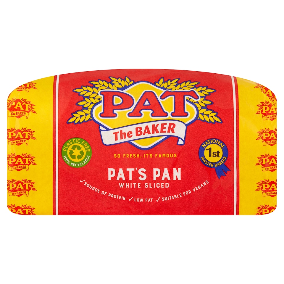 Pat The Baker Sliced Pan White 800G
