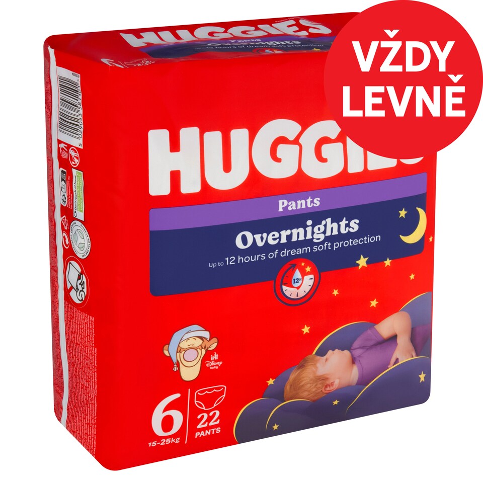 Huggies Dětské noční plenky velikost 6 pro děti 15-25kg 22 ks