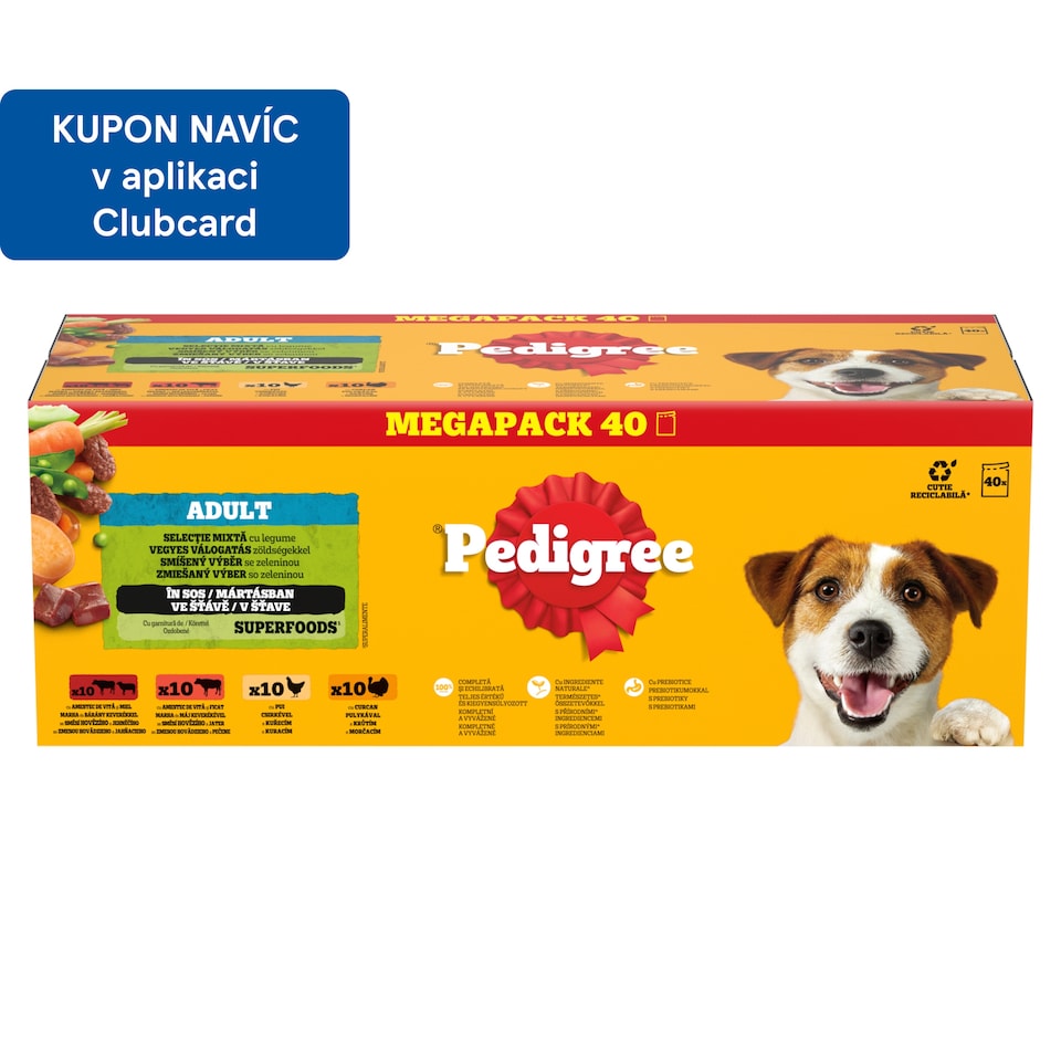 Pedigree Adult smíšený výběr se zeleninou ve šťávě 40 x 100g (4kg)