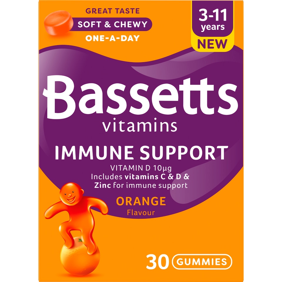 image 1 of Bassetts Vitamins Immune Support Orange Flavour 3-11 Years 30 Gummies