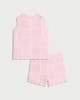 image 2 of F&F Baby 2-Piece Pure Cotton Open Knit Vest and Shorts Set in Pink