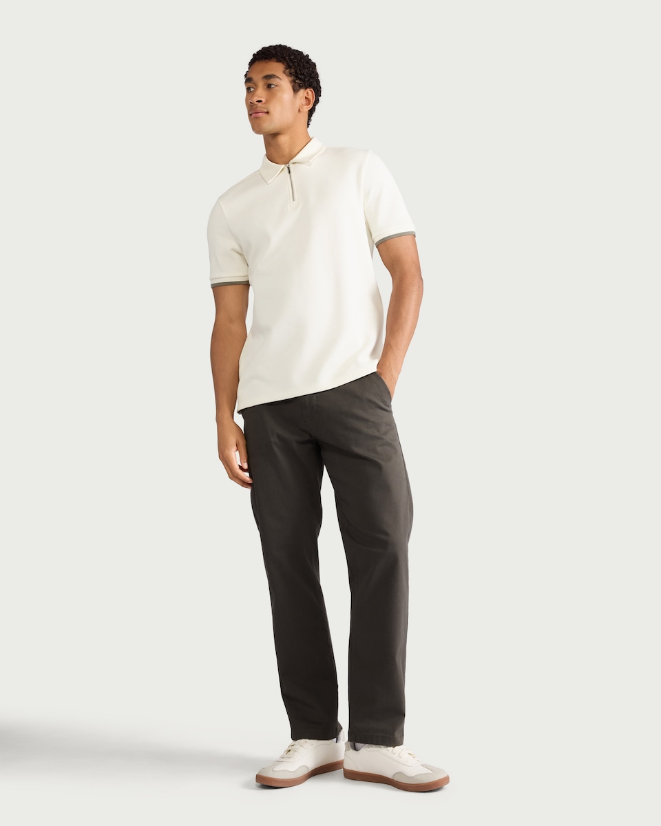 image 1 of F&F Cotton Rich FREEFIT® Chino Trousers in Khaki
