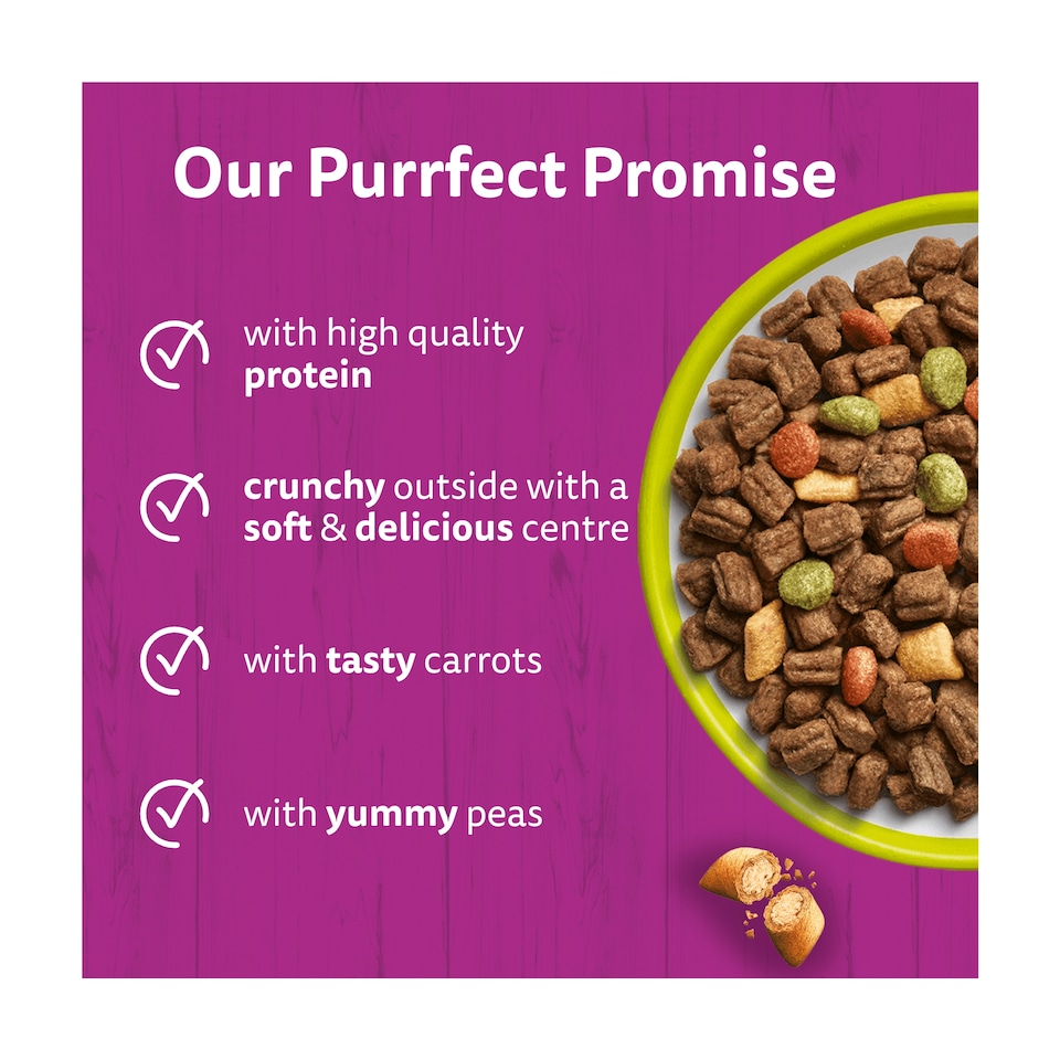 image 1 of Whiskas 1+ Adult Dry Cat Food Biscuits Lamb 1.9kg