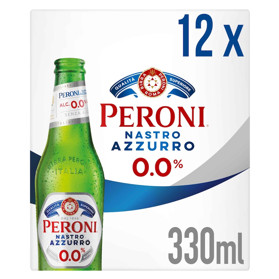 image 1 of Peroni Nastro Azzurro 0% Alcohol Free Beer Bottles 12x330ml