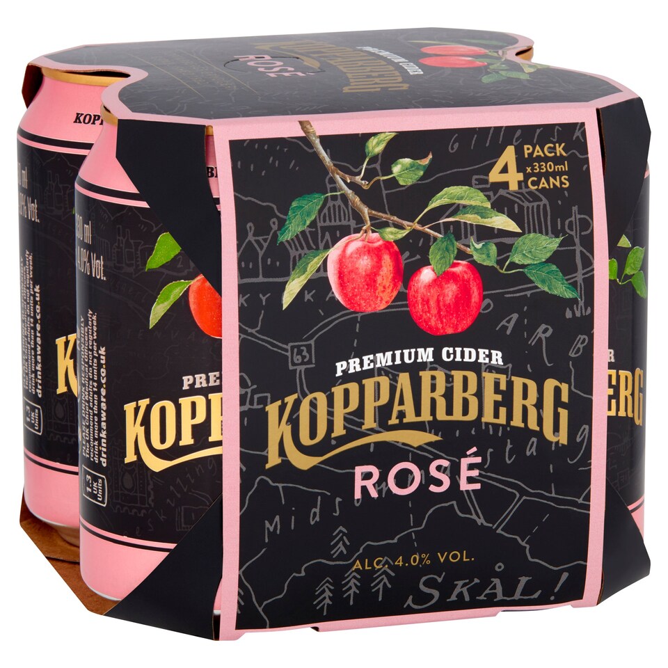 Kopparberg Rose Premium Cider 4X330ml Tesco Groceries