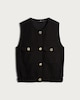 image 4 of F&F Cotton Rich Boucle Buttoned Waistcoat in Black