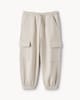 image 3 of F&F Boys Cotton Blend Cargo Joggers in Stone
