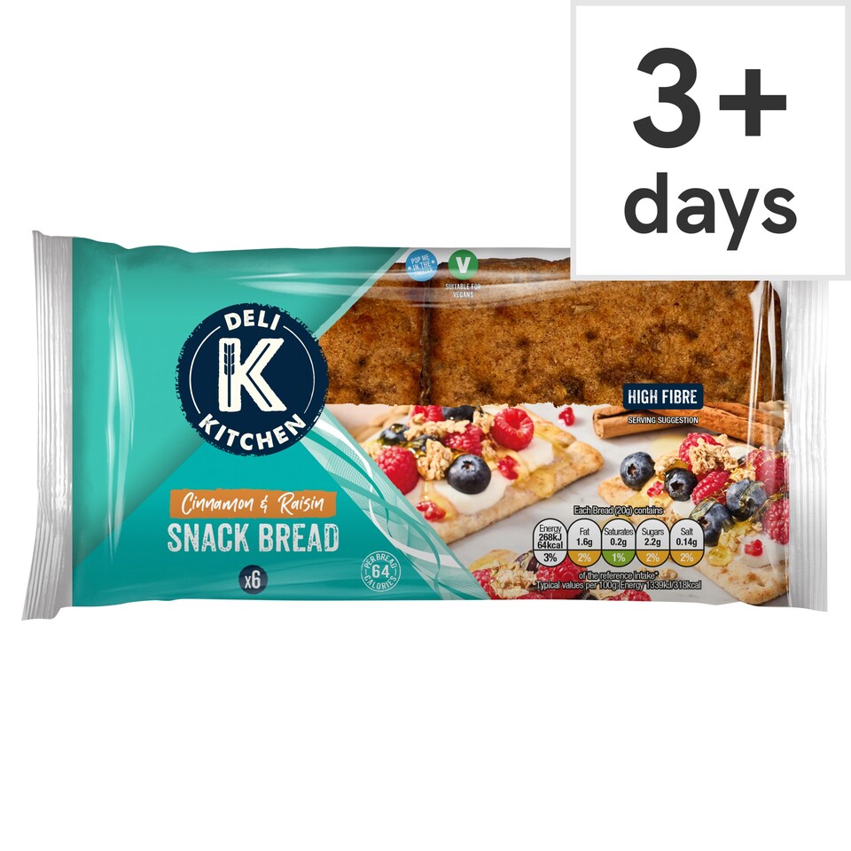 Deli Kitchen 6 Oat & Raisin Snackbreads