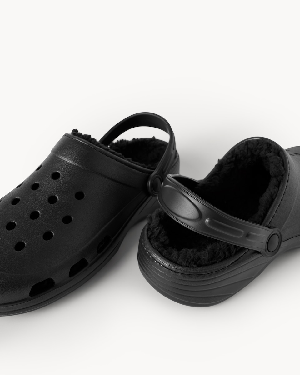 image 1 of F&F Borg Lined Clogs in Black