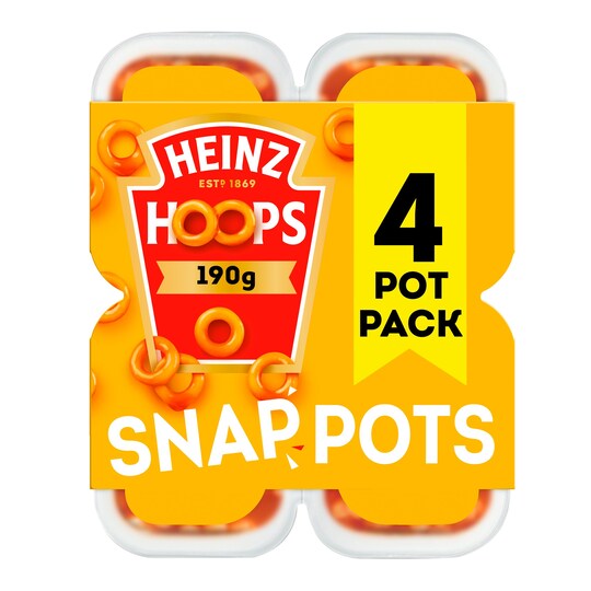 Heinz Spaghetti Hoops Snap Pots 4X190g