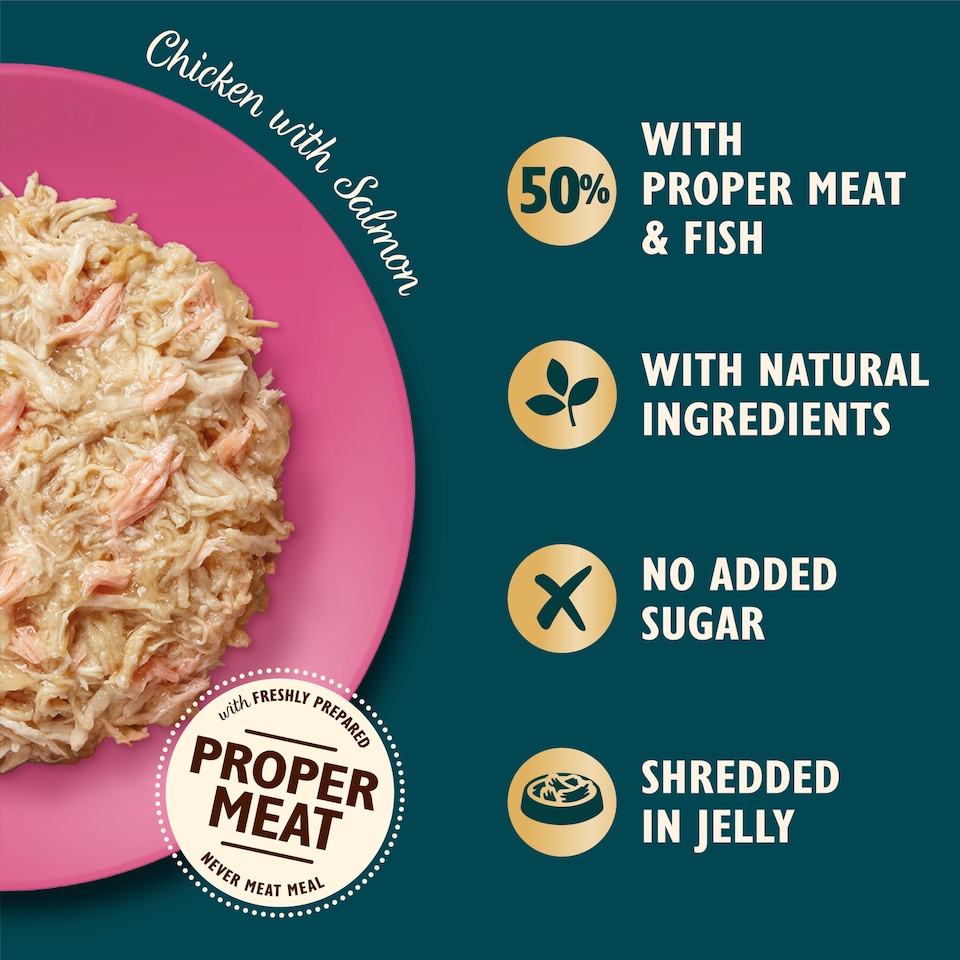 image 1 of Lily’s Kitchen Cat Shredded Fillets in Jelly Chicken & Salmon 70G