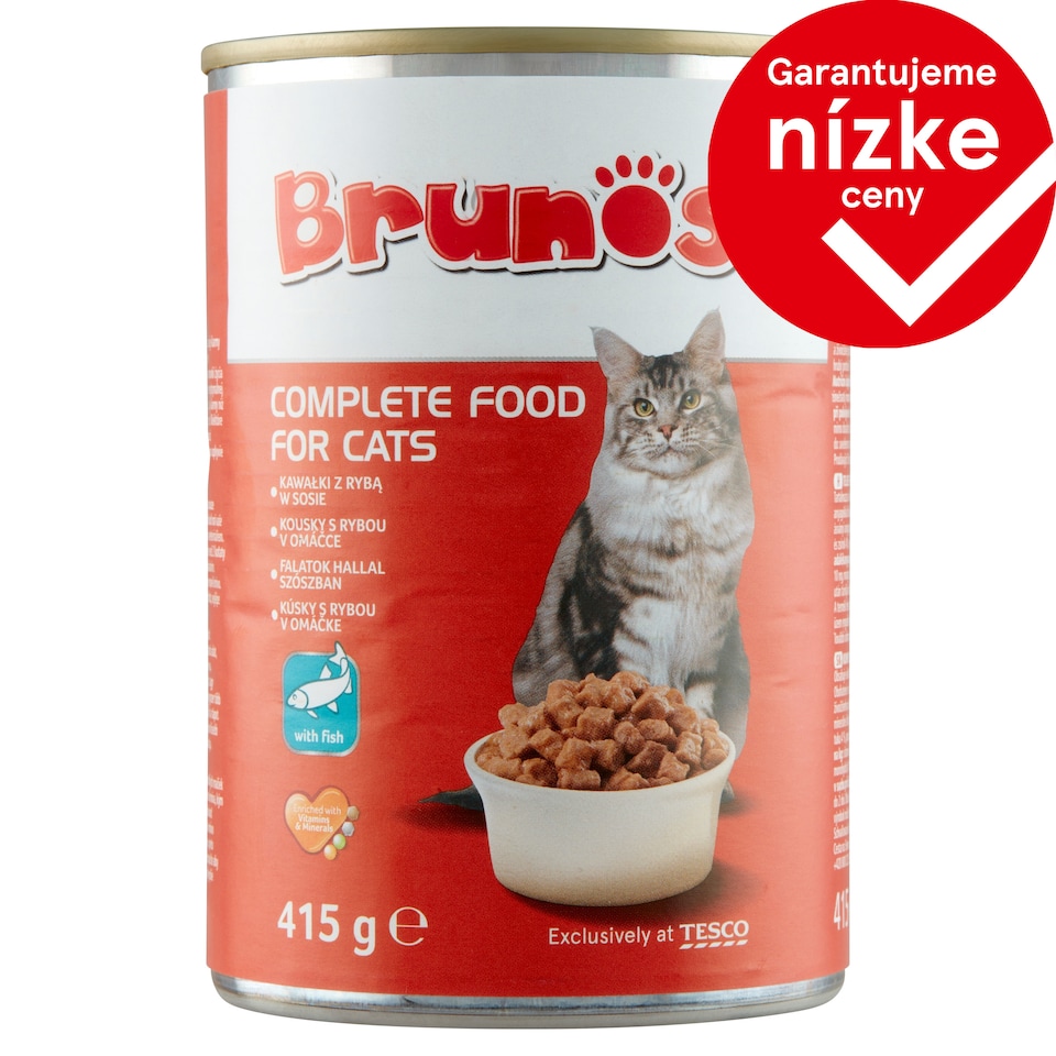 Brunos Complete Food for Cats Pieces with Fish in Sauce 415 g