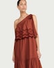 image 2 of The F&F Edit Pure Cotton Embroidered One Shoulder Maxi Dress in Red