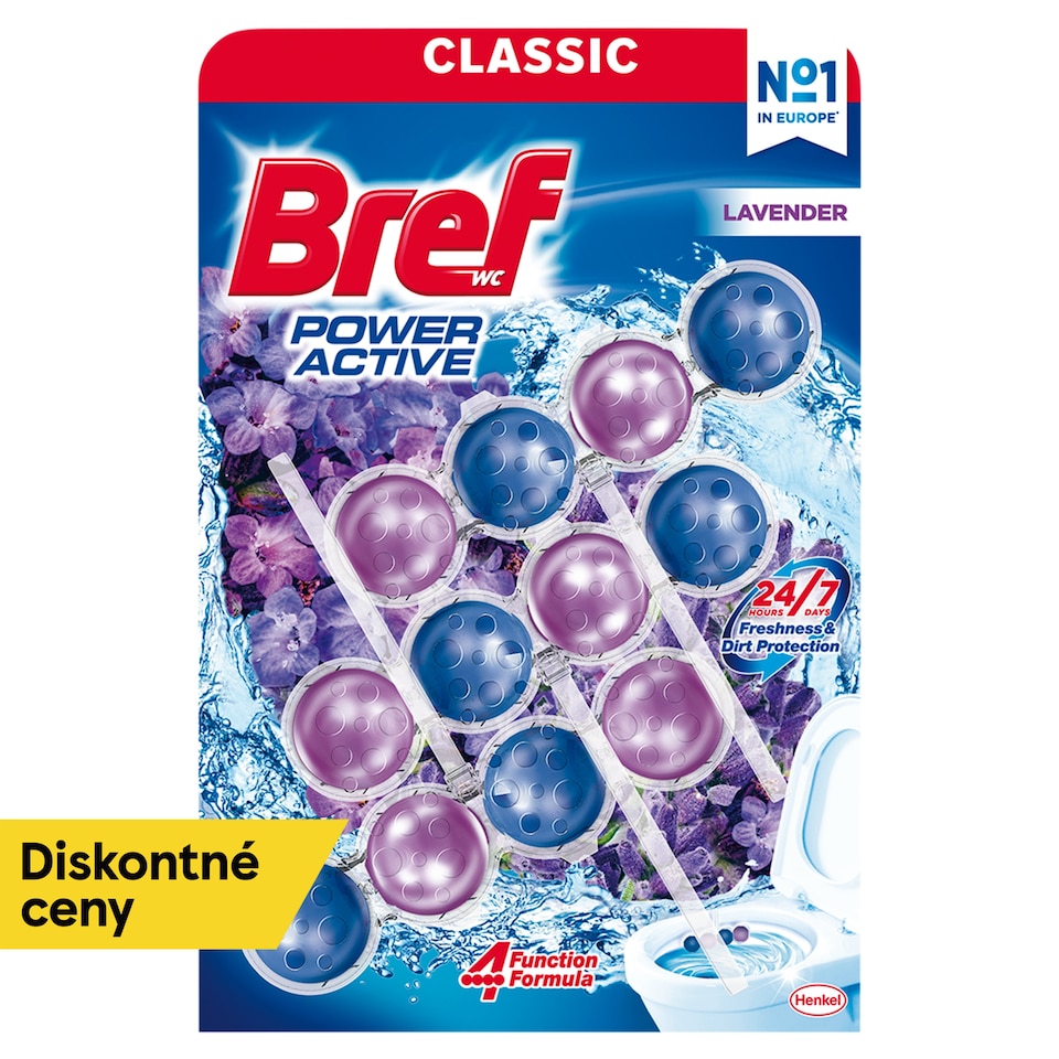 Bref Power Active Lavender tuhý WC blok 3 x 50 g
