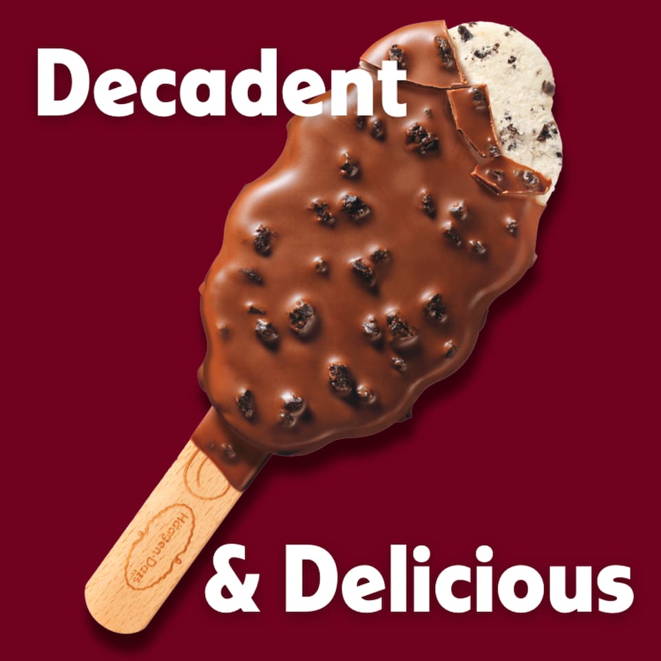 image 1 of Haagen-Dazs Crunchy Cookies and Cream Ice Cream Stick 3x80ml