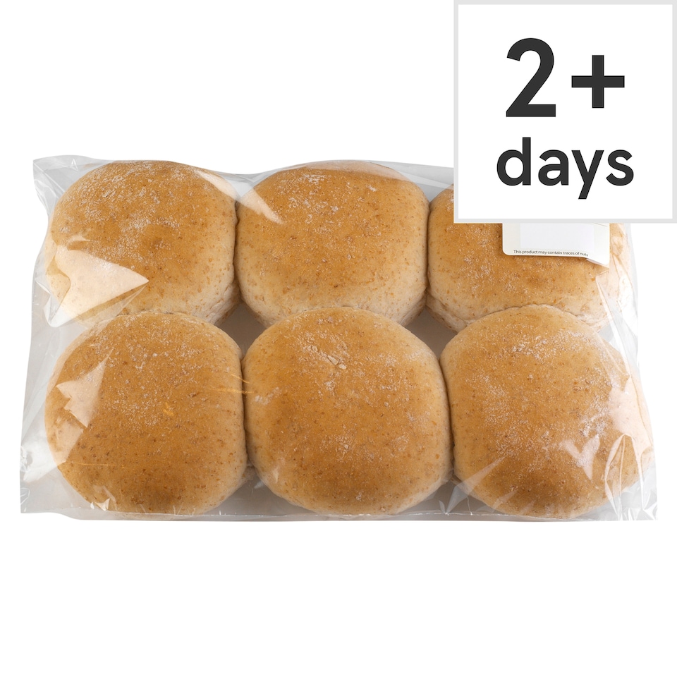 Tesco Soft Wholemeal Roll 6 Pack