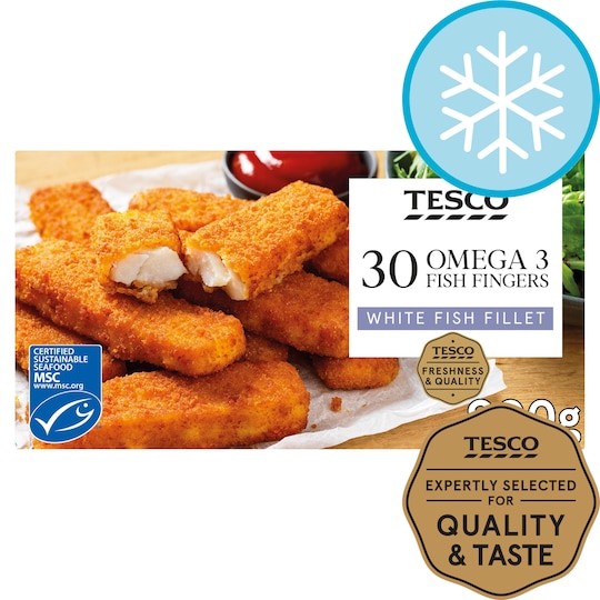 Tesco 30 Omega 3 Fish Fingers 900G Tesco Groceries