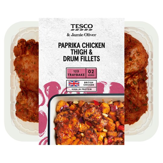 Tesco & Jamie Oliver Paprika Chicken Thigh & Drum Fillets 350G Tesco