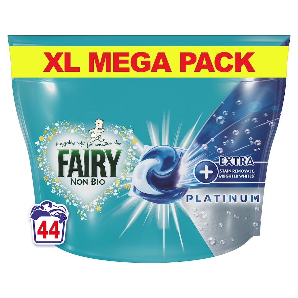 image 1 of Fairy Platinum Non-Bio Washing Liquid Pods 44 Washes 1020.8G