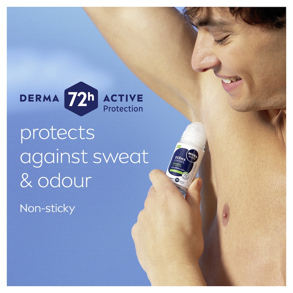 image 1 of NIVEA MEN Derma Control Sensitive 72h Anti-Perspirant Deodorant Roll On 50ml