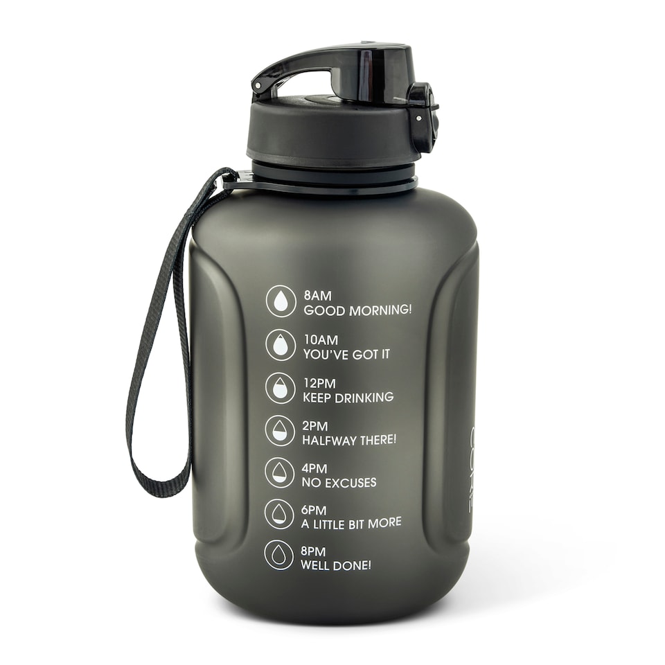 image 1 of Core Kitchen Black Plastic Barrel Water Bottle 1.5L