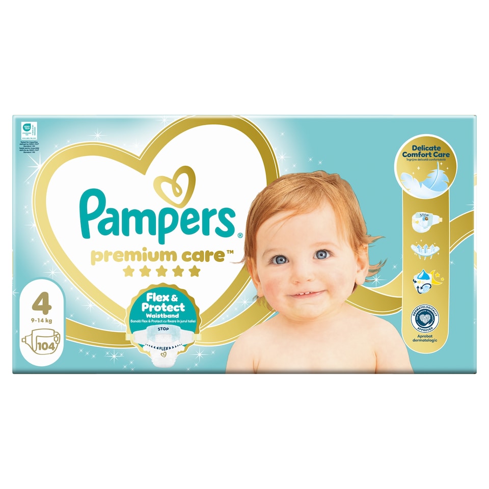 obrázok 1 z Pampers Premium Care Veľkosť 4, 104 Plienok, 9kg-14kg