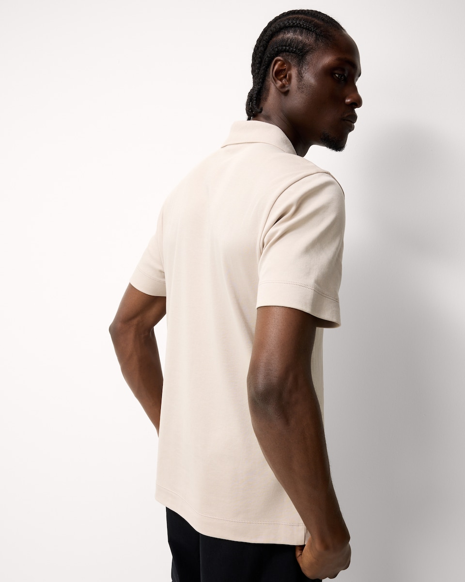 image 1 of F&F Pure Cotton Polo Shirt in Stone