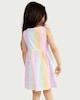 image 3 of F&F Girls Pure Cotton Animal Print Sleeveless Dress in Multi White