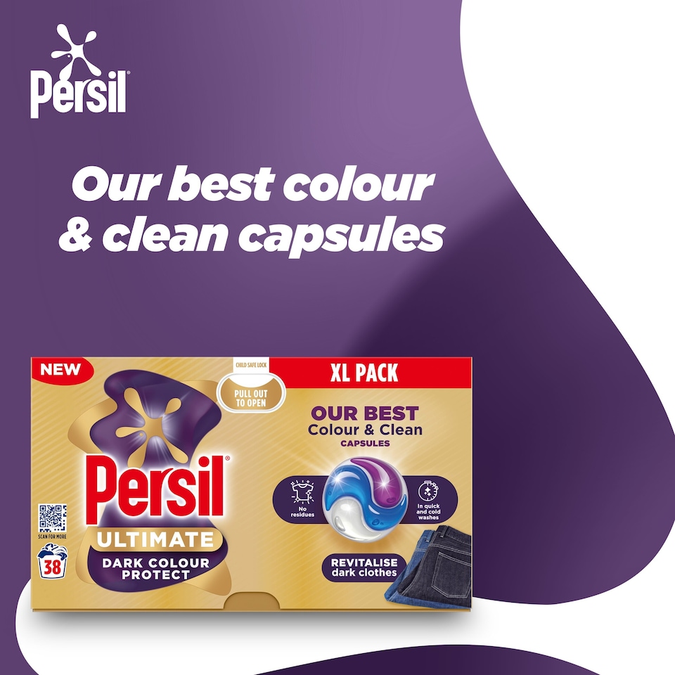image 1 of Persil Ultimate Dark Colour Protect Laundry Washing Capsules 38 Washes 801.8g