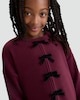 image 2 of F&F Girls Snit Textured Bow Jumper and Trousers in Burgundy
