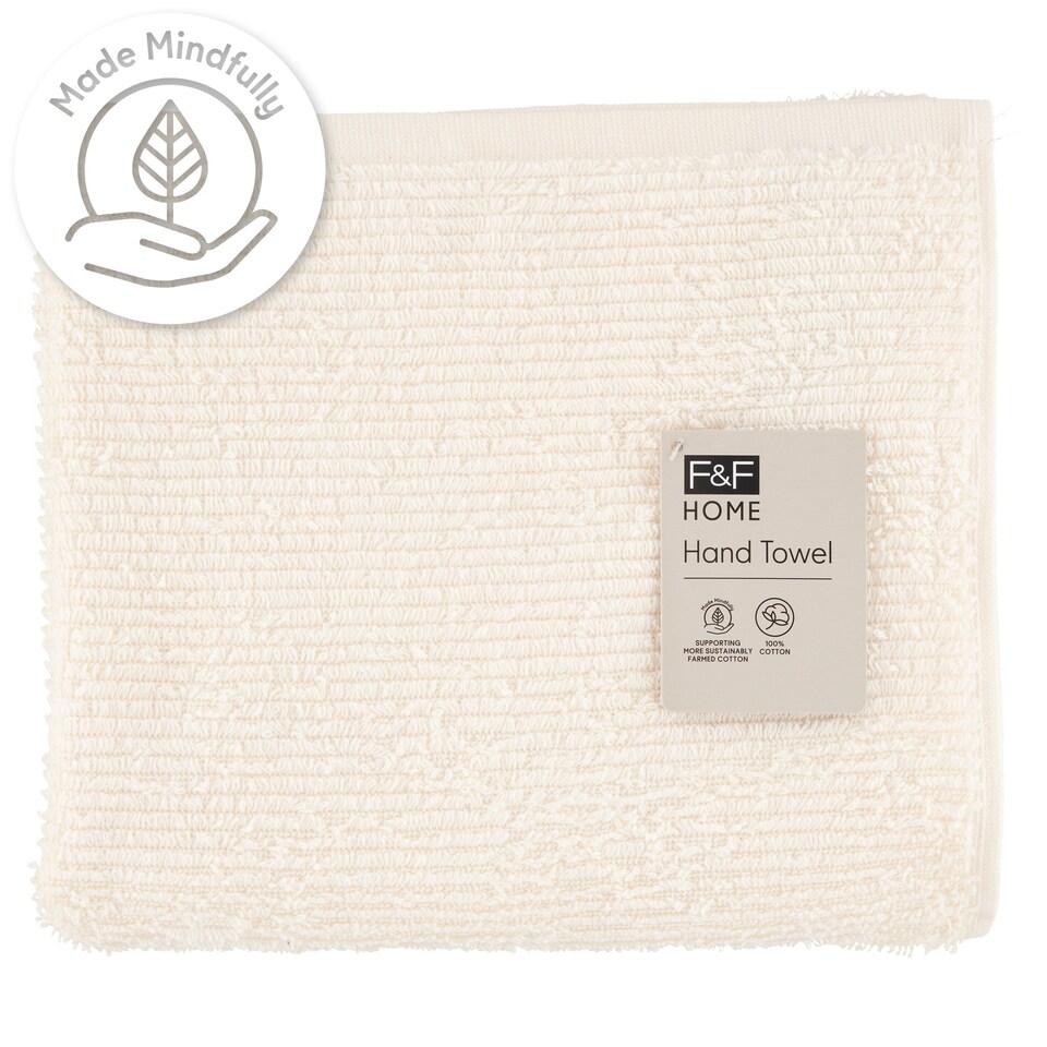 F&F Home Cream Textured kéztörlő 50 cm x 90 cm