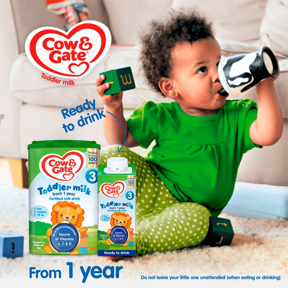image 1 of Cow & Gate 3 Toddler Milk Formula Liquid Ready to Feed 1-3 Years 200ml