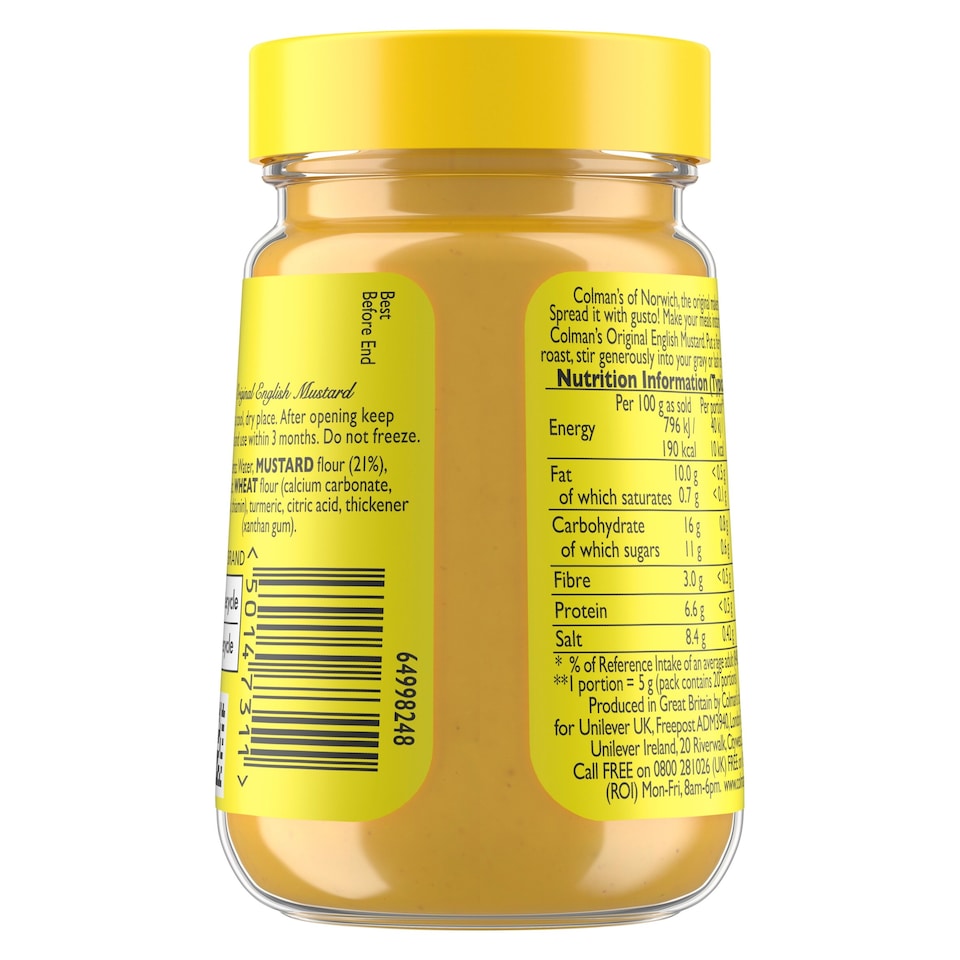 image 1 of Colman's Original English Mustard Jar 100G