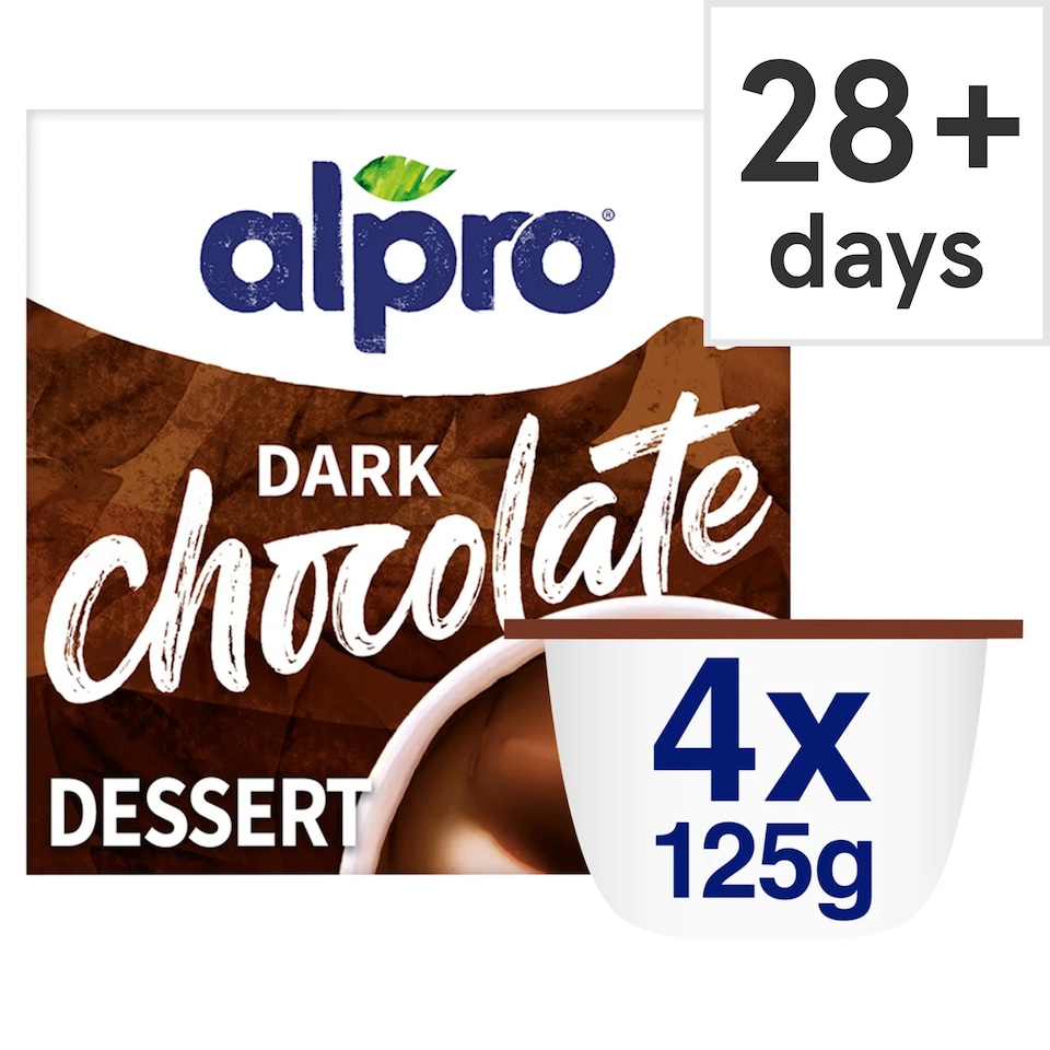 image 1 of Alpro Dark Chocolate Dairy Free Vegan Soya Dessert 4x125g