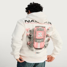 NASCAR Slogan Car Print Hoodie in Cream
